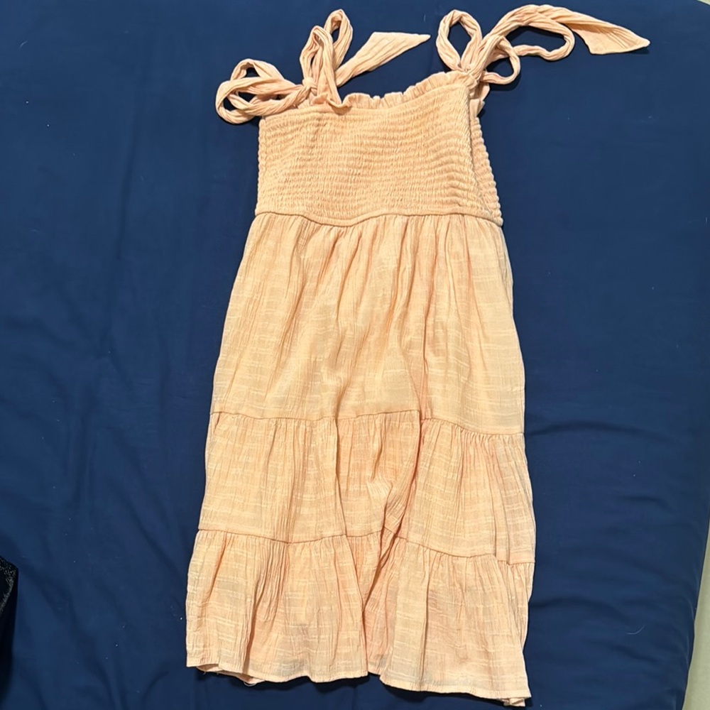 Hem & Thread Peach Kids Casual Dress